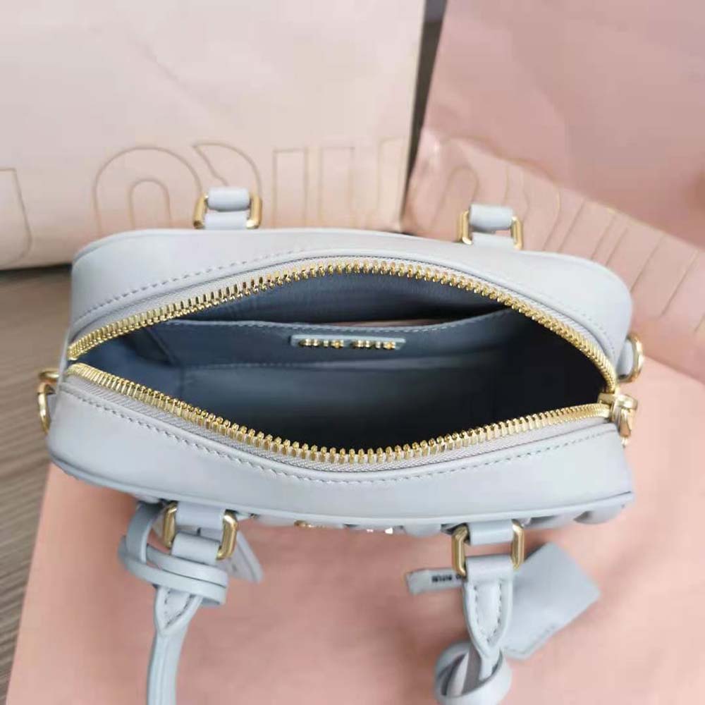 Miu Miu Women Matelassé Nappa Leather Top-Handle Bag-Silver - image 7