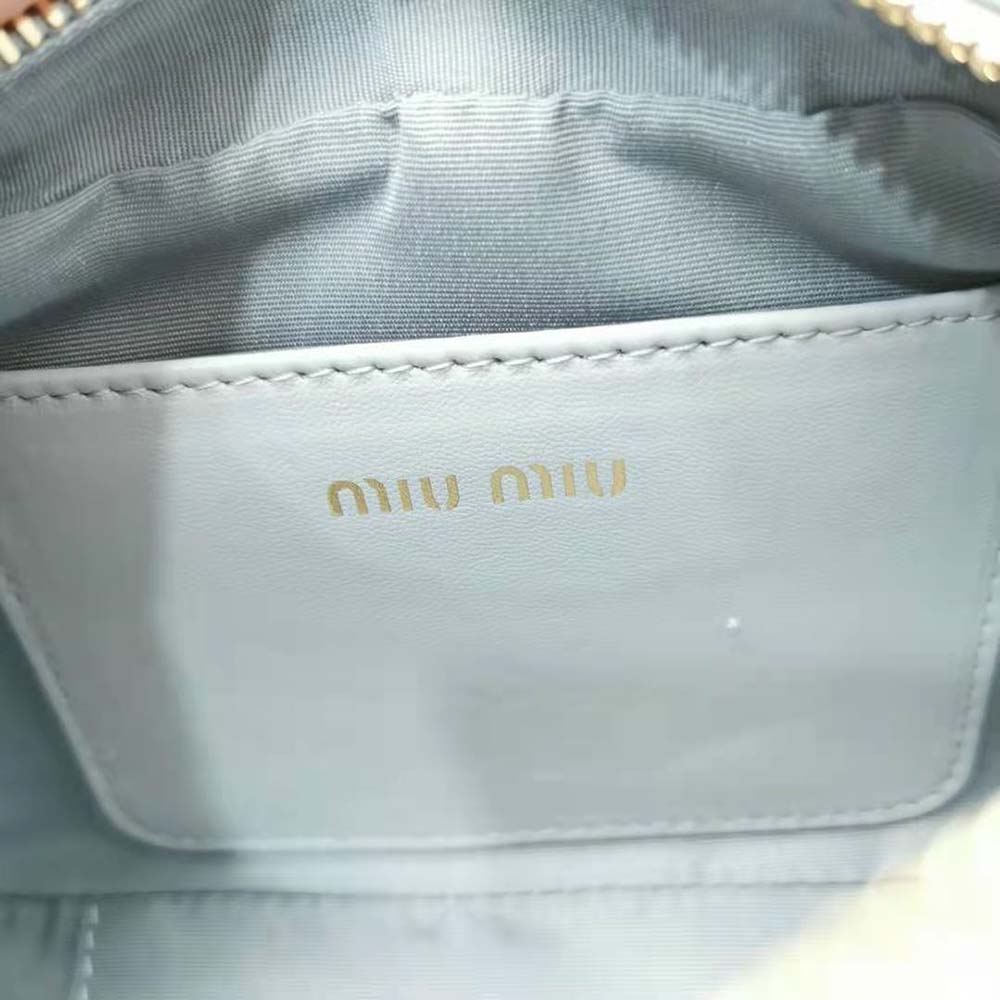 Miu Miu Women Matelassé Nappa Leather Top-Handle Mini-Bag-Silver - image 10