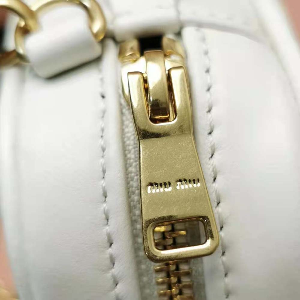 Miu Miu Women Matelassé Nappa Leather Top-Handle Mini-Bag-White - image 8