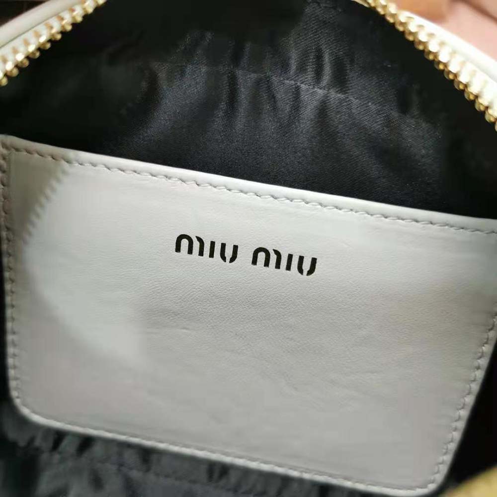 Miu Miu Women Matelassé Nappa Leather Top-Handle Mini-Bag-White - image 10