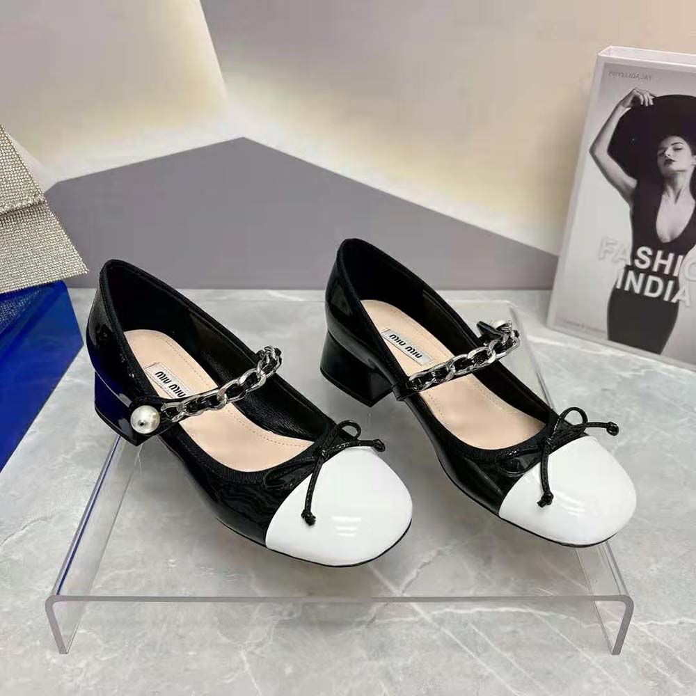 Miu Miu Women Naplak Pumps in 35 mm Heel Height-Black - image 4