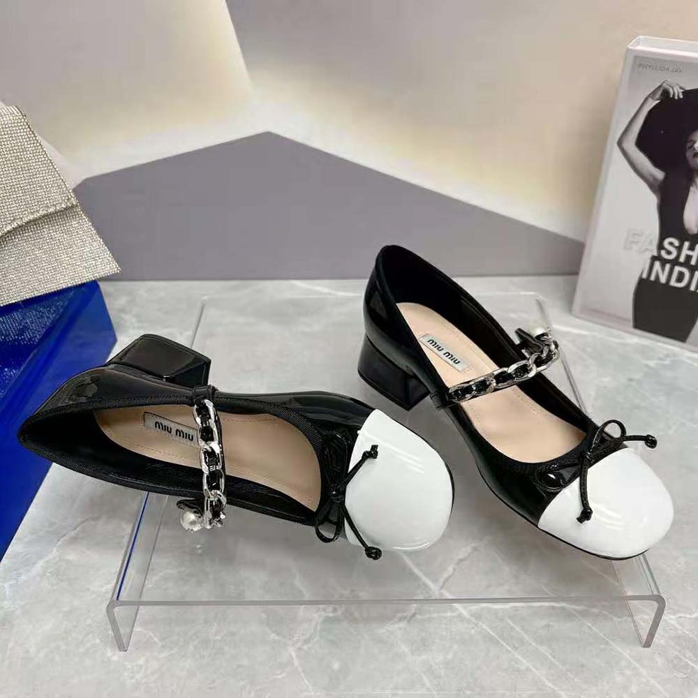 Miu Miu Women Naplak Pumps in 35 mm Heel Height-Black - image 7