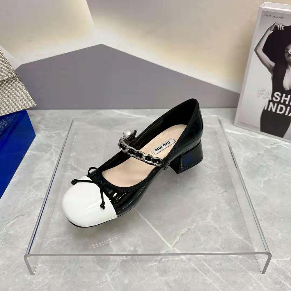 Miu Miu Women Naplak Pumps in 35 mm Heel Height-Black - image 8