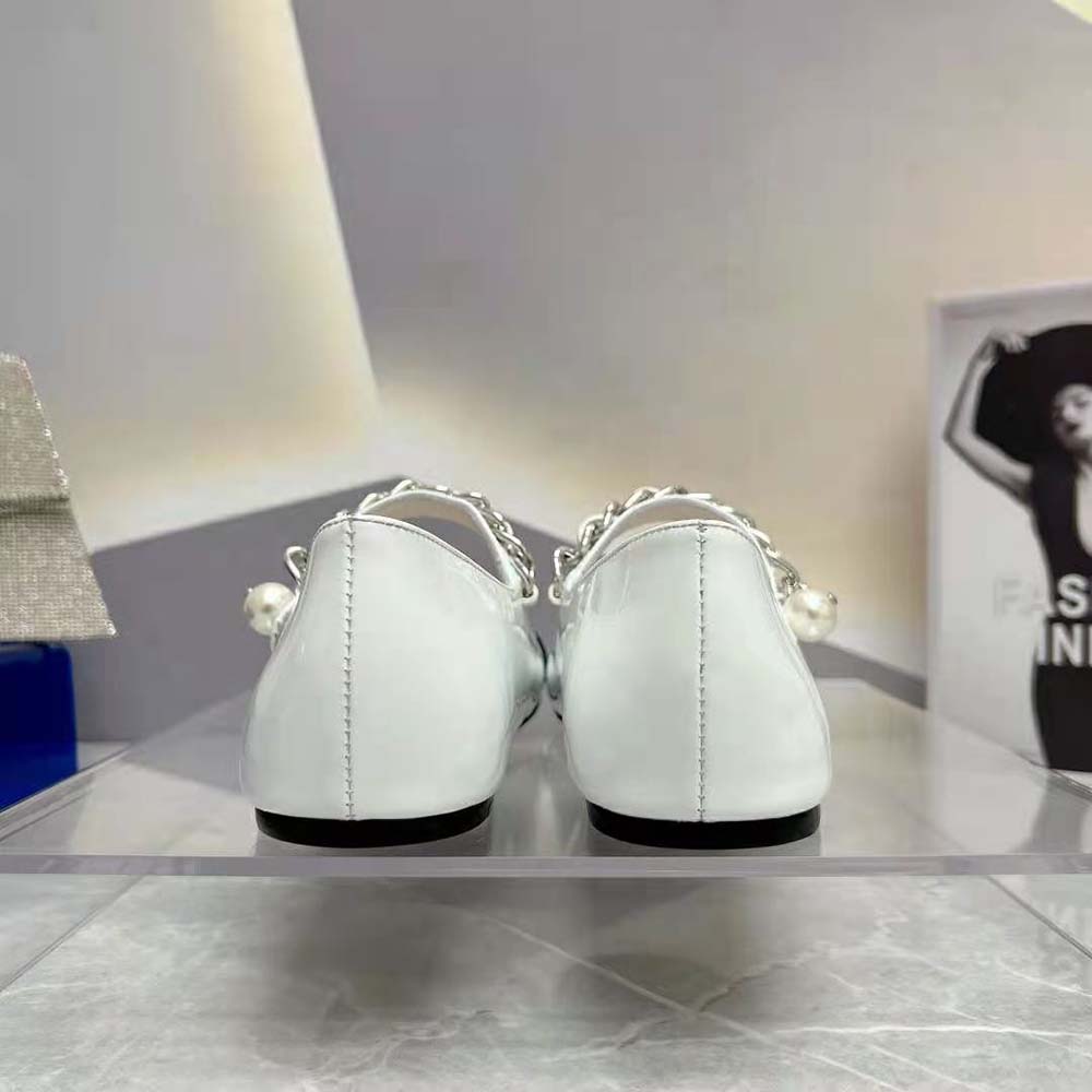 Miu Miu Women Patent Leather Ballerinas-White - image 10