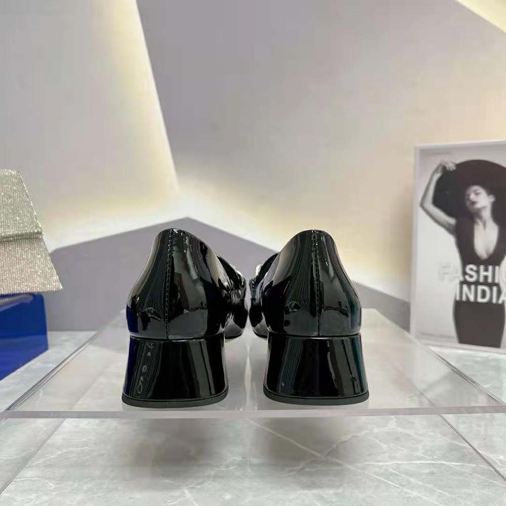 Miu Miu Women Patent Leather Loafers in 35 mm Heel Height-Black - image 9