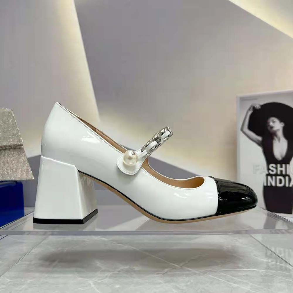 Miu Miu Women Patent Leather Pumps in 65 mm Heel Height-White - image 7