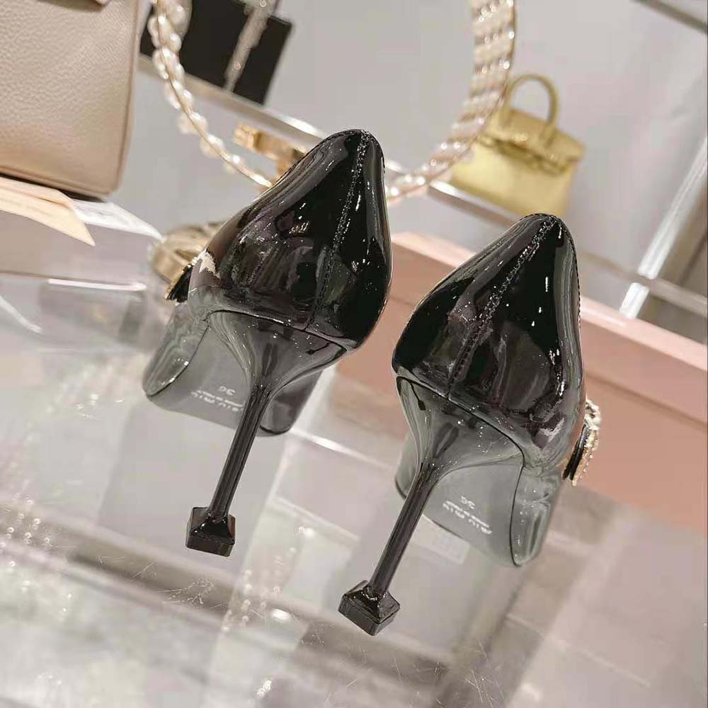 Miu Miu Women Patent Leather Pumps in 85mm Heel Height-Black - image 8