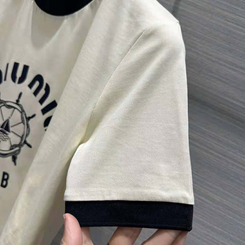 Miu Miu Women Print Jersey T-shirt with Print Logo - image 7