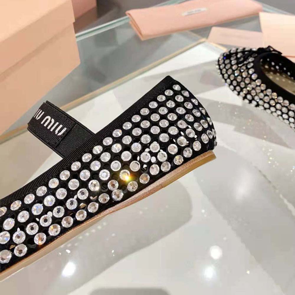 Miu Miu Women Satin Ballerinas-Black - image 7