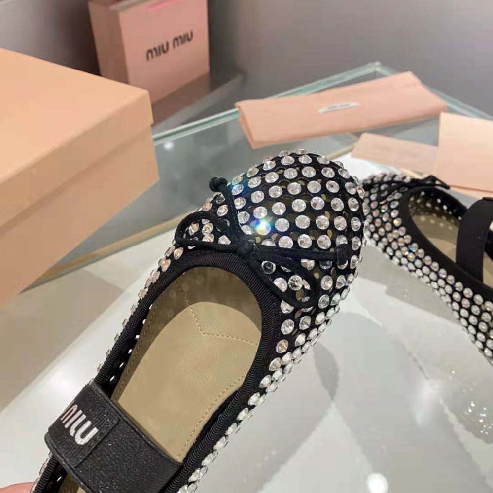 Miu Miu Women Satin Ballerinas-Black - image 9