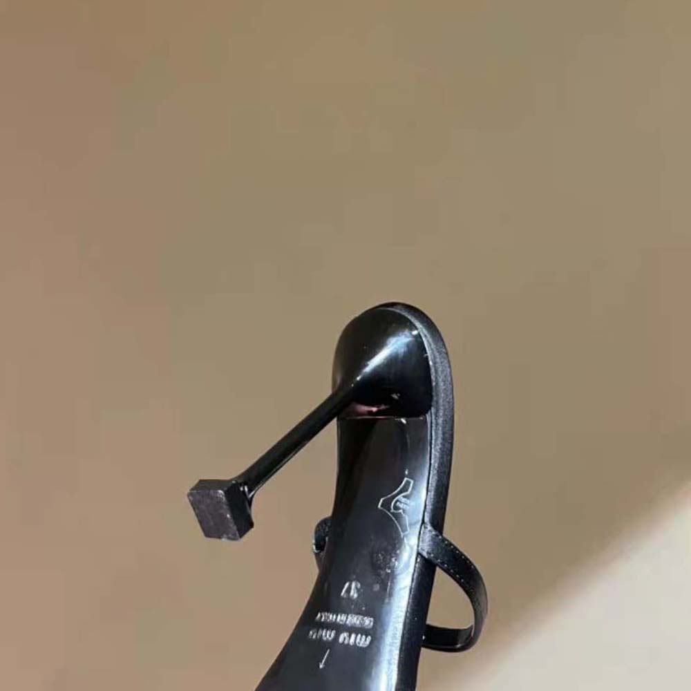 Miu Miu Women Satin Bow Sandals in 85 mm Heel Height-Black - image 8