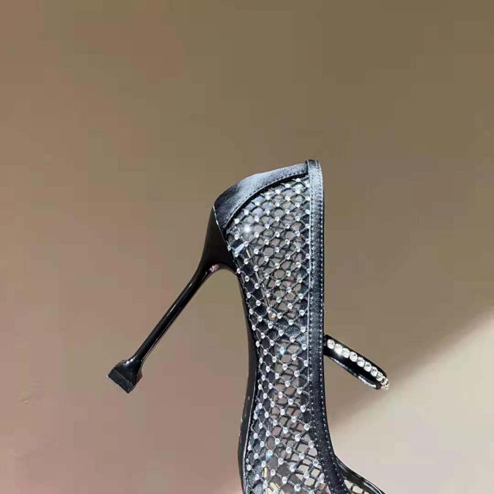 Miu Miu Women Vinyl and Mesh Pumps 105 mm mm Heel Height-Black - image 9