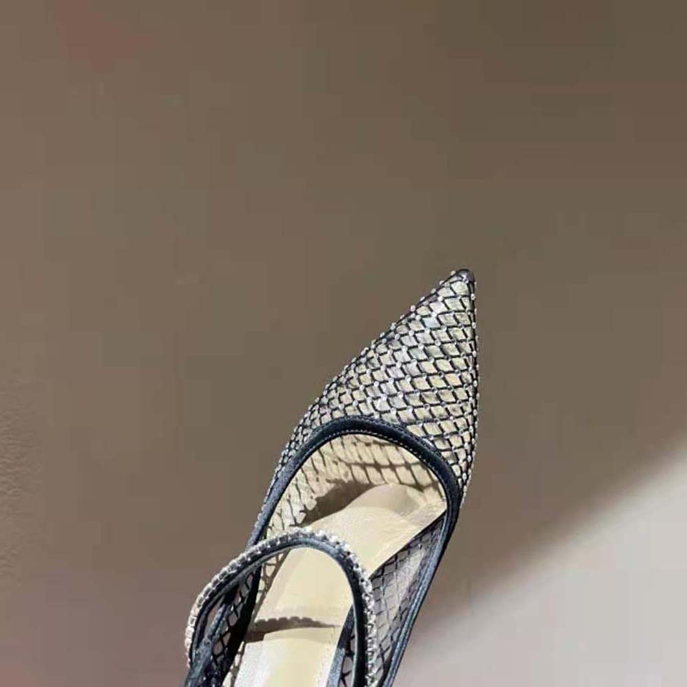 Miu Miu Women Vinyl and Mesh Pumps 105 mm mm Heel Height-Black - image 7