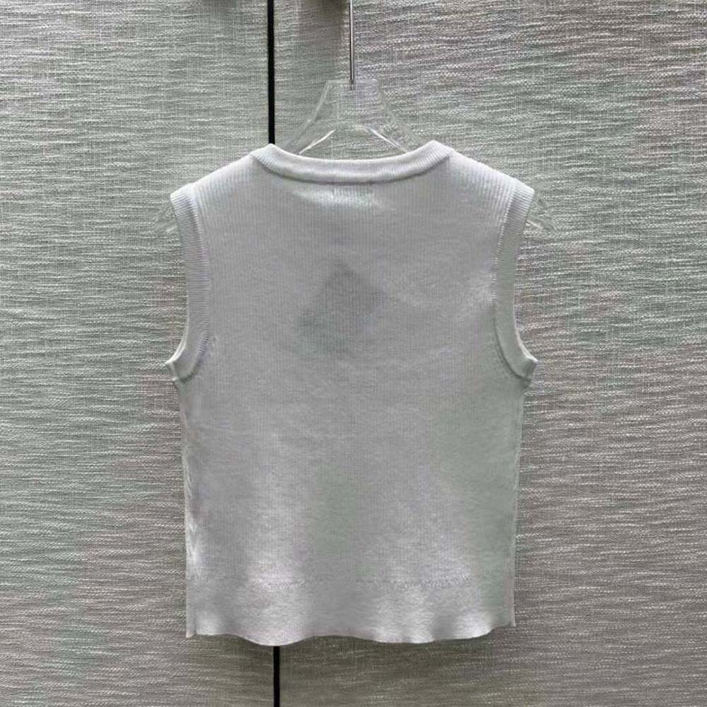 Side angle showing silhouette of Miu Miu Women Viscose Knit Top