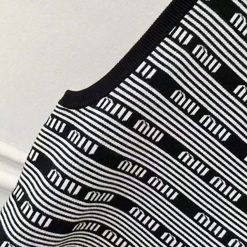 Miu Miu Women Viscose Mini-Dress with Jacquard Logo - image 7