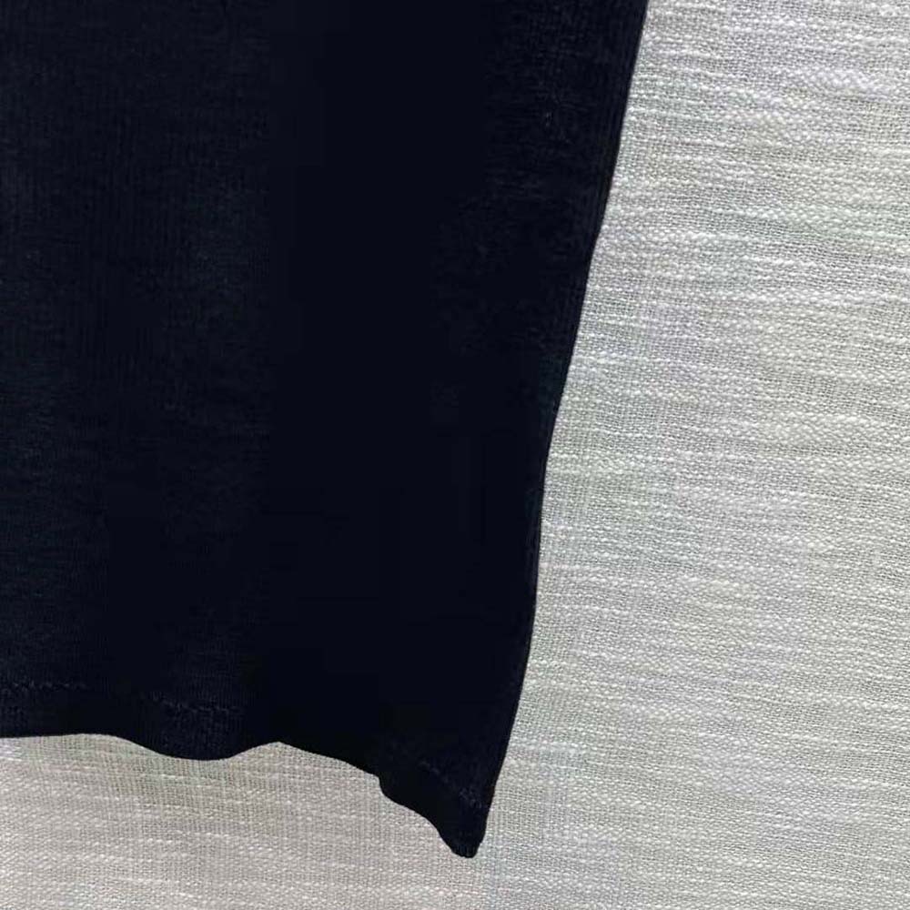 Miu Miu Women Viscose Tank Top with Intarsia Logo-Black - image 9
