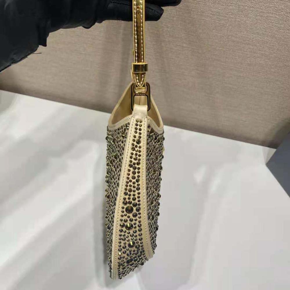 Prada Women Cleo Satin Bag with Crystals-Gold - image 7