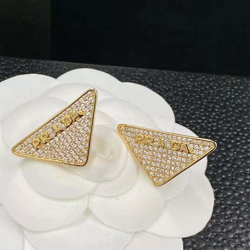 Prada Women Crystal Logo Jewels Zirconia Earrings - image 5