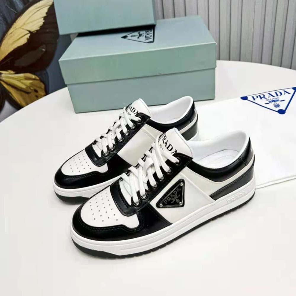 Prada Women Downtown Leather Sneakers-White - image 4
