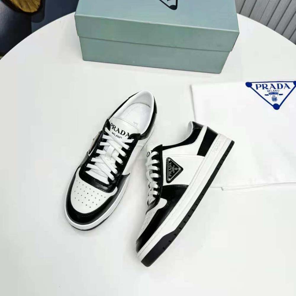 Prada Women Downtown Leather Sneakers-White - image 5