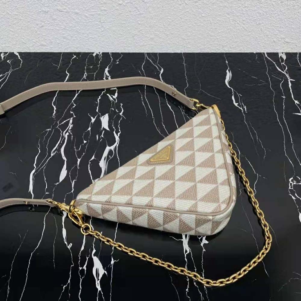 Prada Women Embroidered Fabric Mini-Bag-Beige - image 5