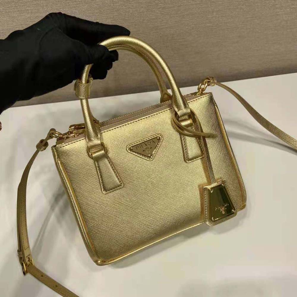 Prada Women Galleria Saffiano Leather Mini-Bag-Gold - image 4