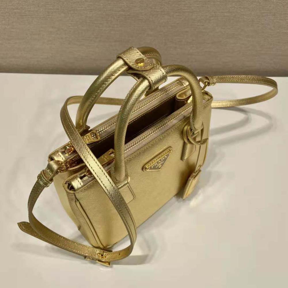 Prada Women Galleria Saffiano Leather Mini-Bag-Gold - image 7