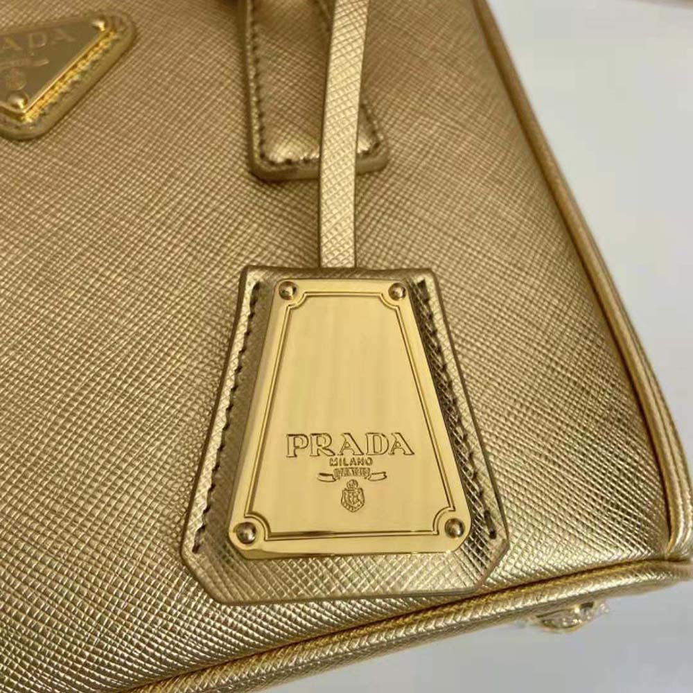 Prada Women Galleria Saffiano Leather Mini-Bag-Gold - image 9