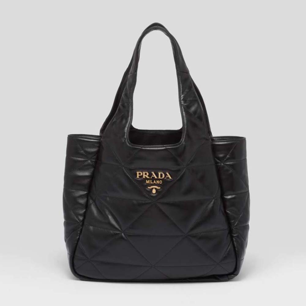 Front view of Prada Women Medium Nappa-Leather Tote Bag with Topstitching