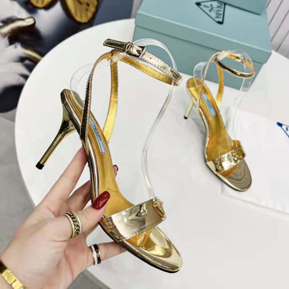 Prada Women Metallic Leather Sandals-Gold - image 6