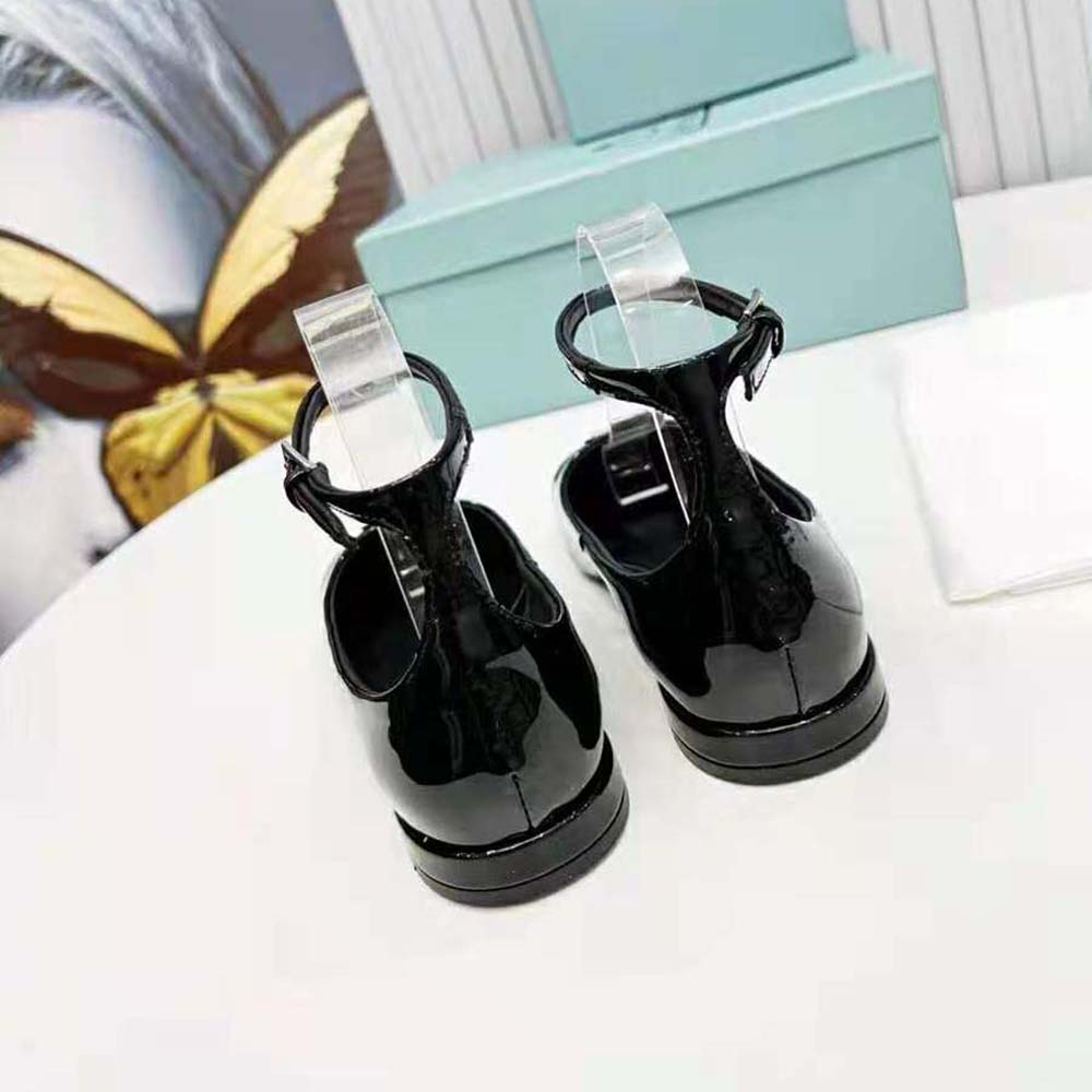 Prada Women Patent Leather Ballerinas-Black - image 9