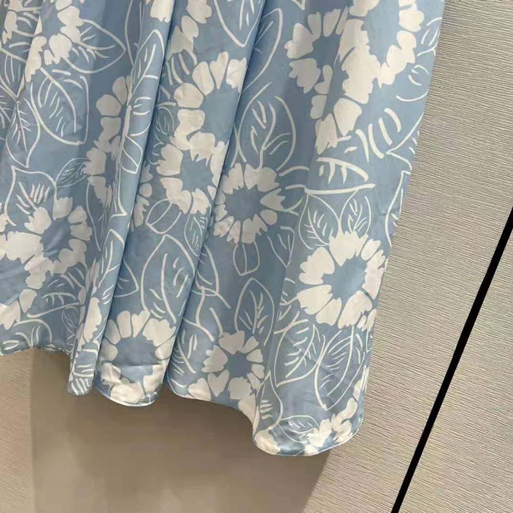 Prada Women Printed Poplin Dress-Blue - image 6