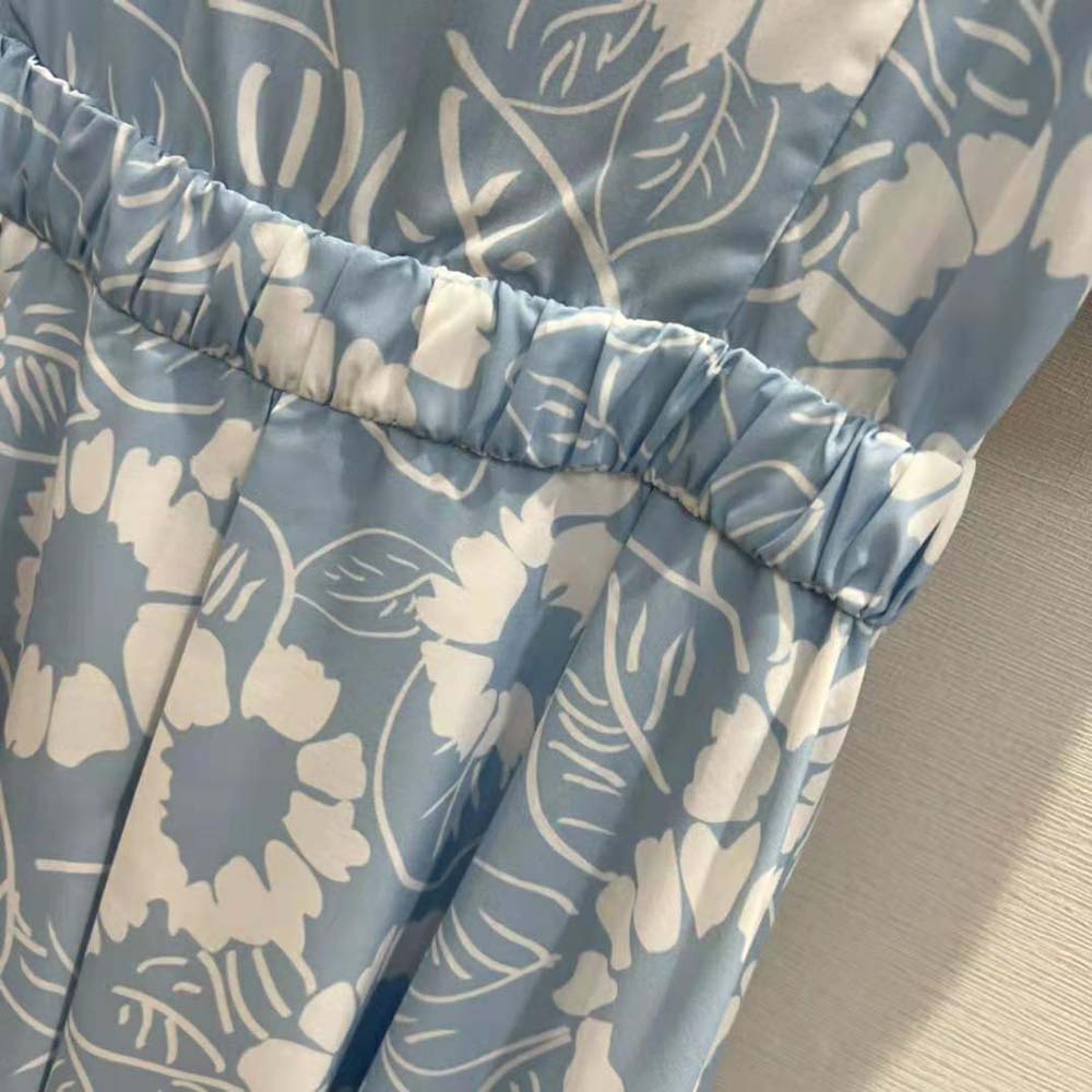 Prada Women Printed Poplin Dress-Blue - image 5