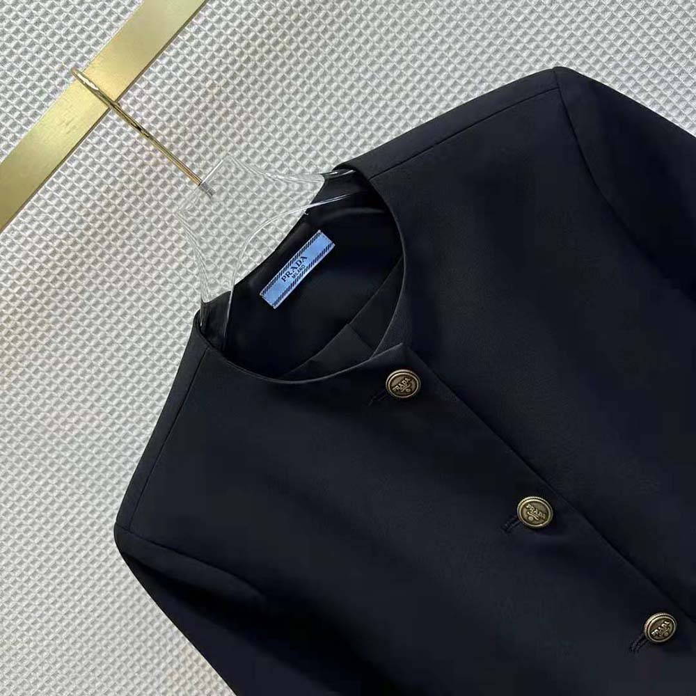 Prada Women Single-Breasted Tricotine Jacket - image 5