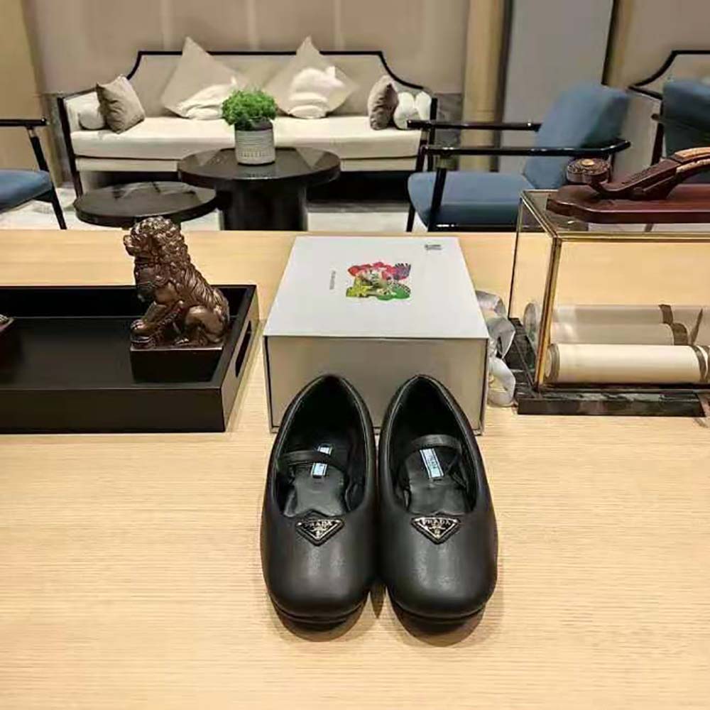 Prada Women Soft Padded Nappa Leather Ballerinas-Black - image 5