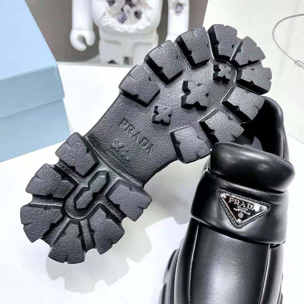 Prada Women Soft Padded Nappa Leather Loafers-Black - image 10