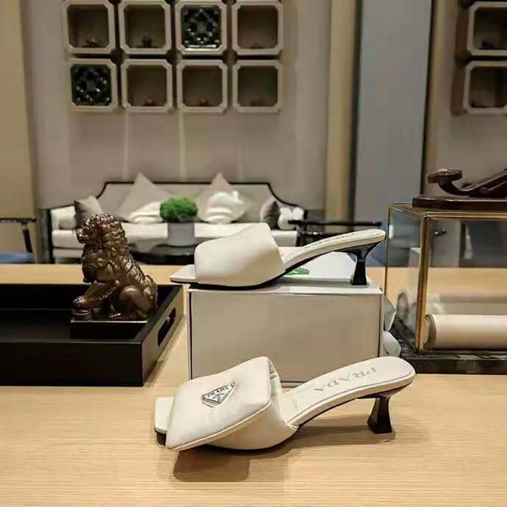 Prada Women Soft Padded Nappa Sandals-White - image 6