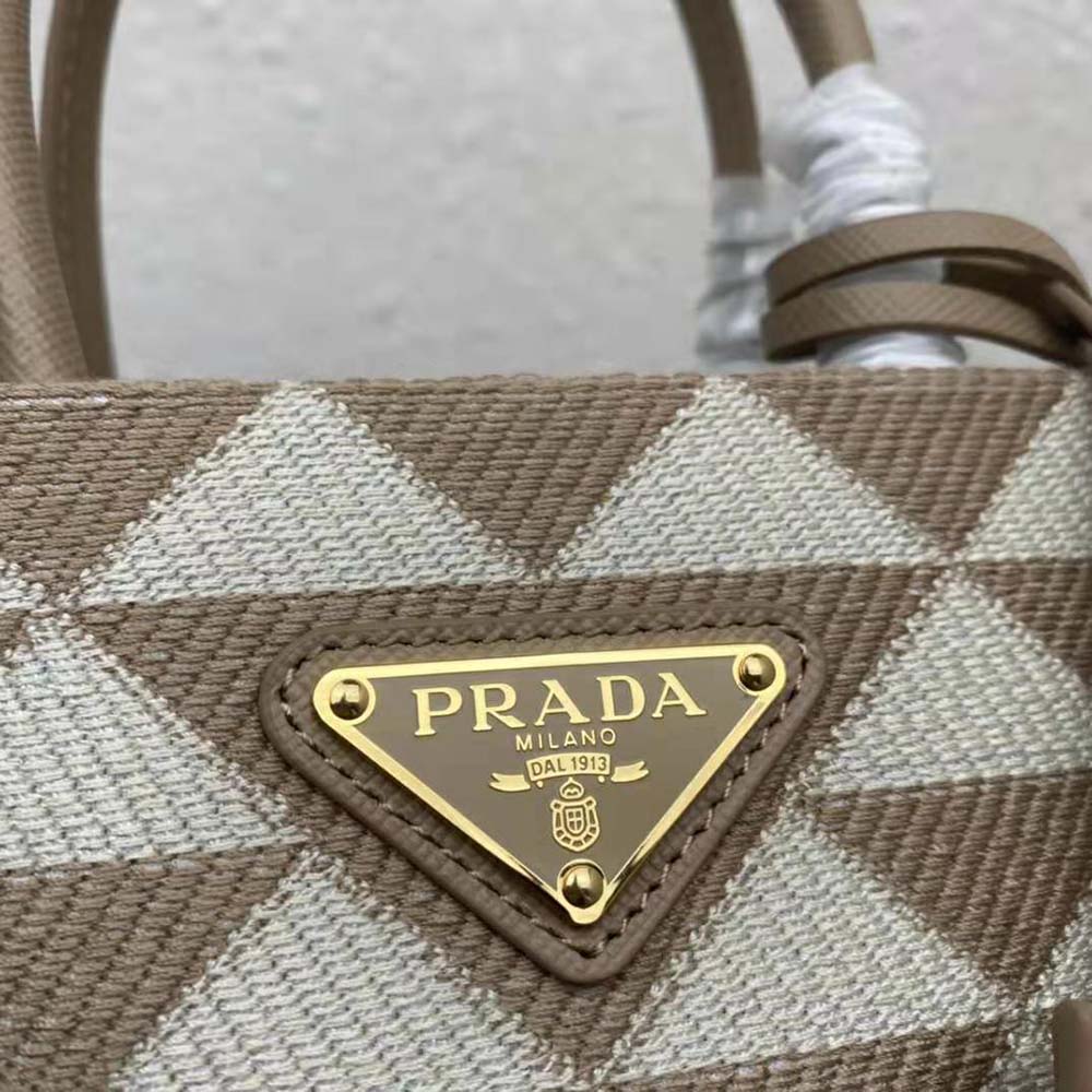 Prada Women Symbole Embroidered Fabric Mini Bag-Beige - image 8