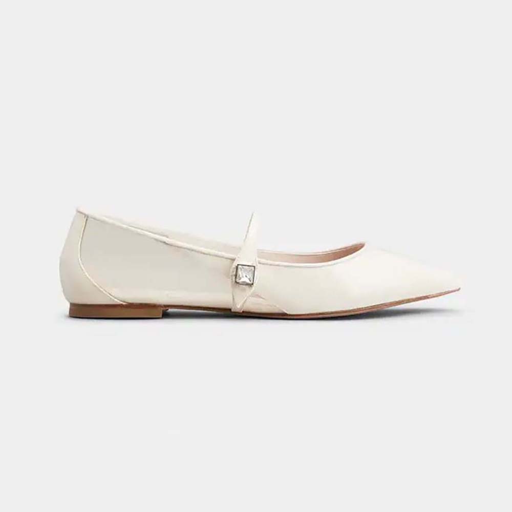 Roger Vivier Women Babies Ballerinas in Patent Leather-White front view
