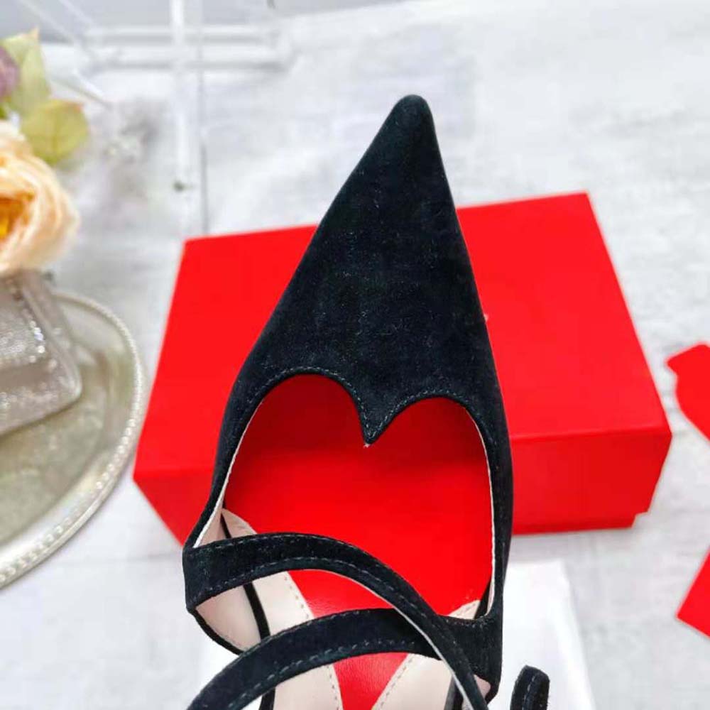 Roger Vivier Women I Love Vivier Bow String Mules in Suede-Black - image 7