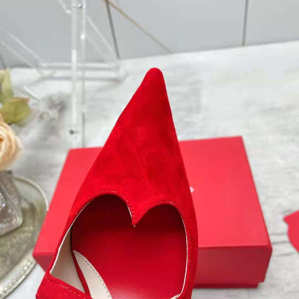 Roger Vivier Women I Love Vivier Bow String Mules in Suede-Red - image 7