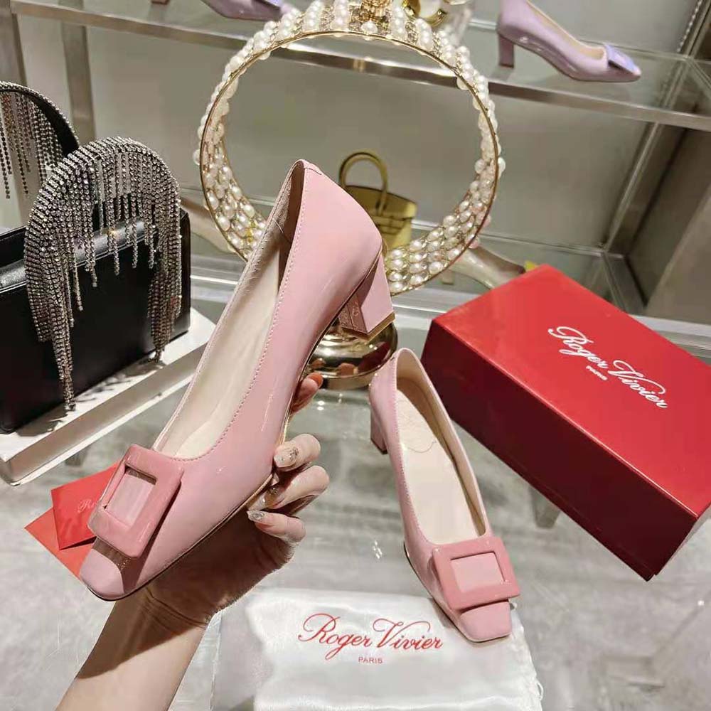 Roger Vivier Women Patent Leather Belle Vivier Pumps-Pink - image 7