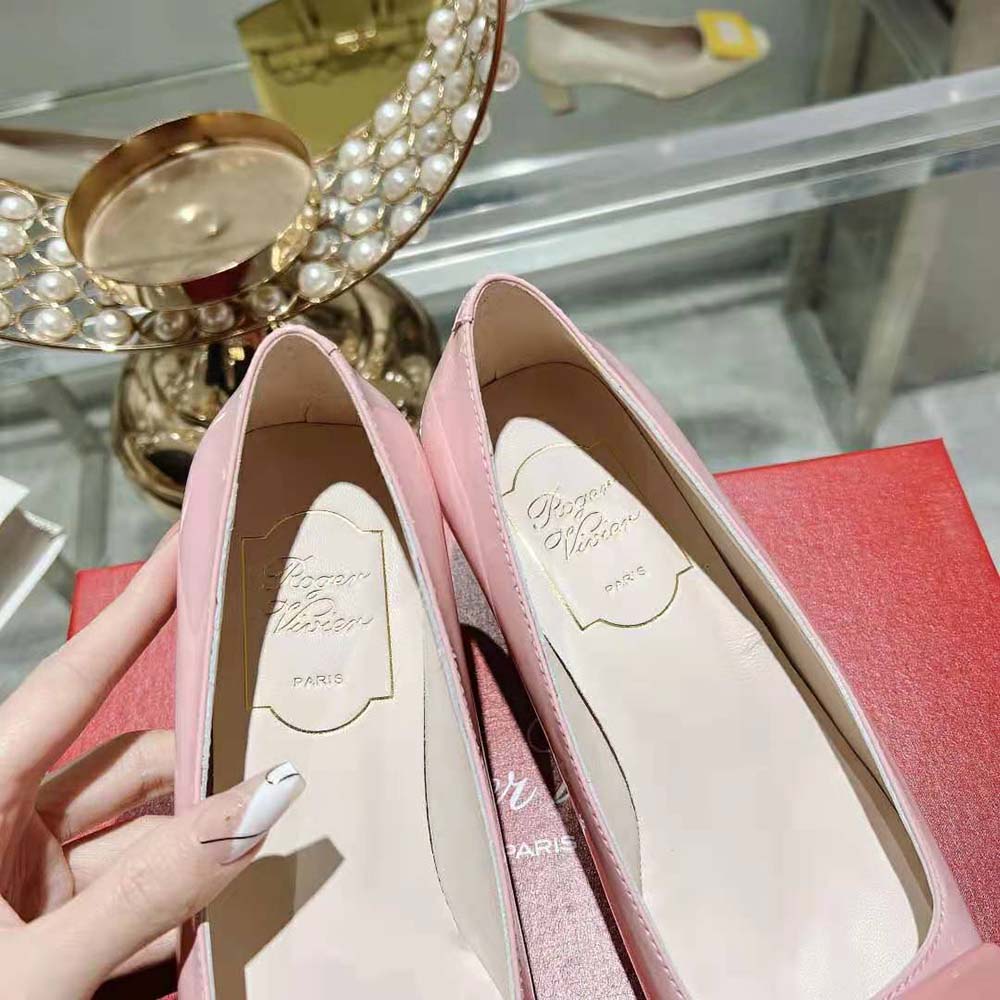 Roger Vivier Women Patent Leather Belle Vivier Pumps-Pink - image 9