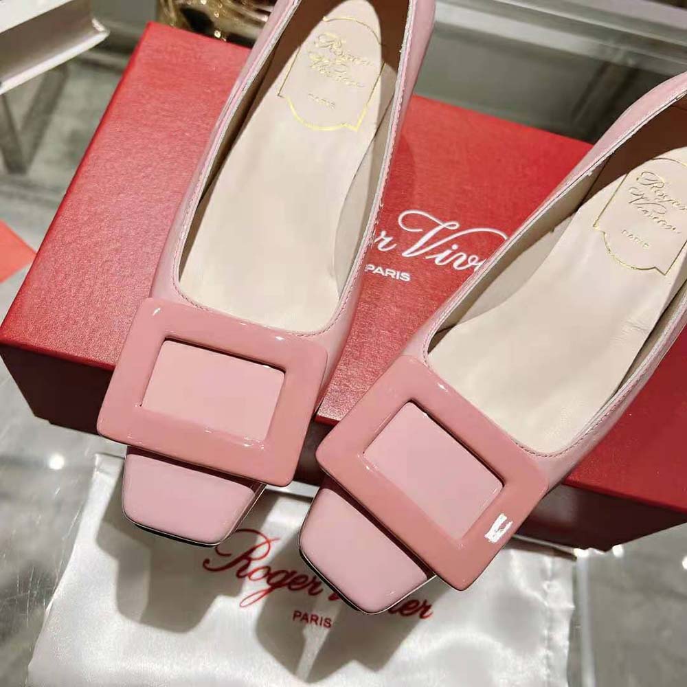 Roger Vivier Women Patent Leather Belle Vivier Pumps-Pink - image 8