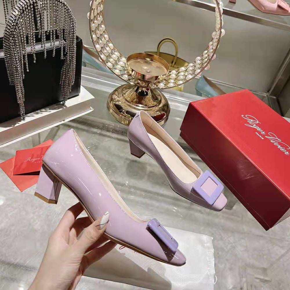 Roger Vivier Women Patent Leather Belle Vivier Pumps-Purple - image 7