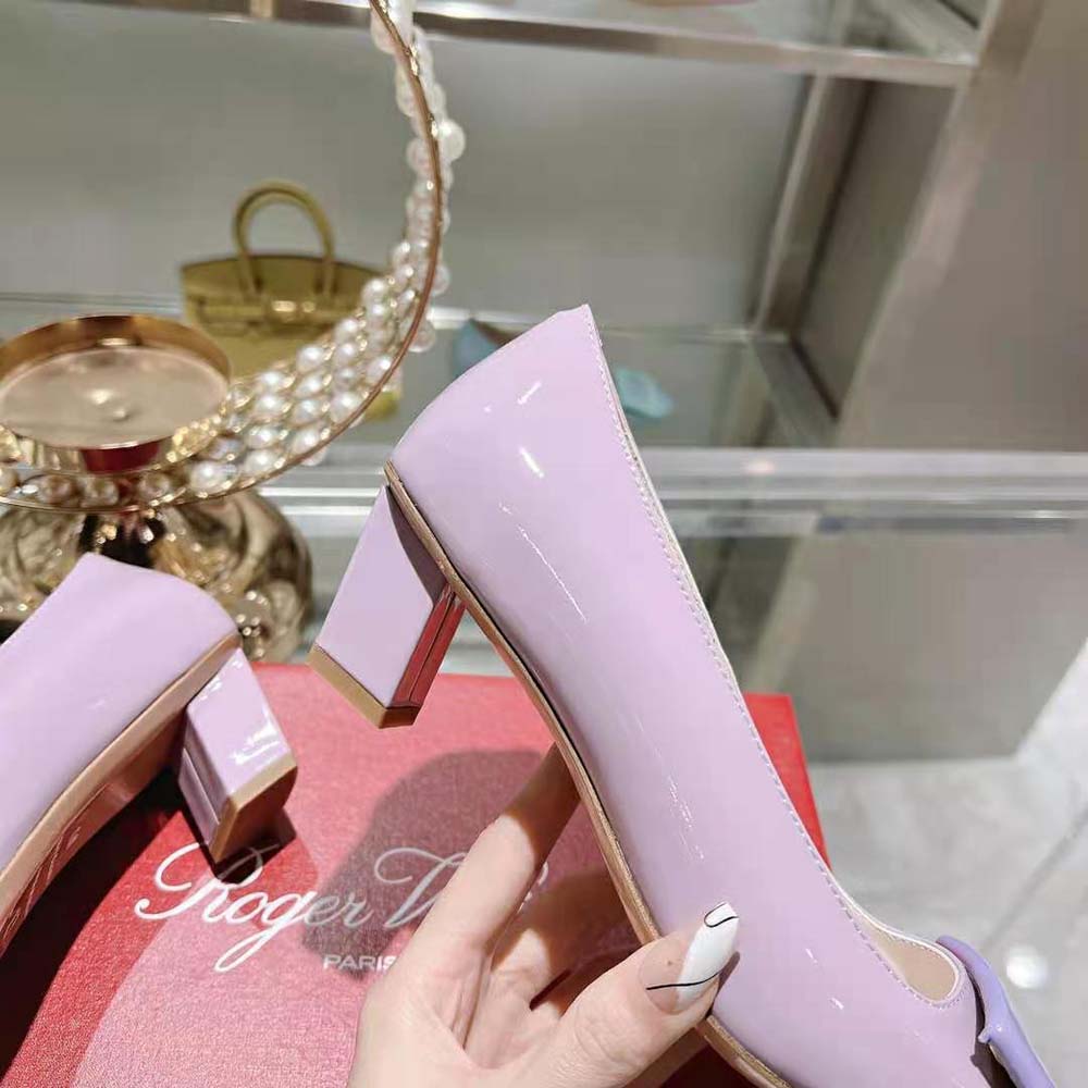 Roger Vivier Women Patent Leather Belle Vivier Pumps-Purple - image 9