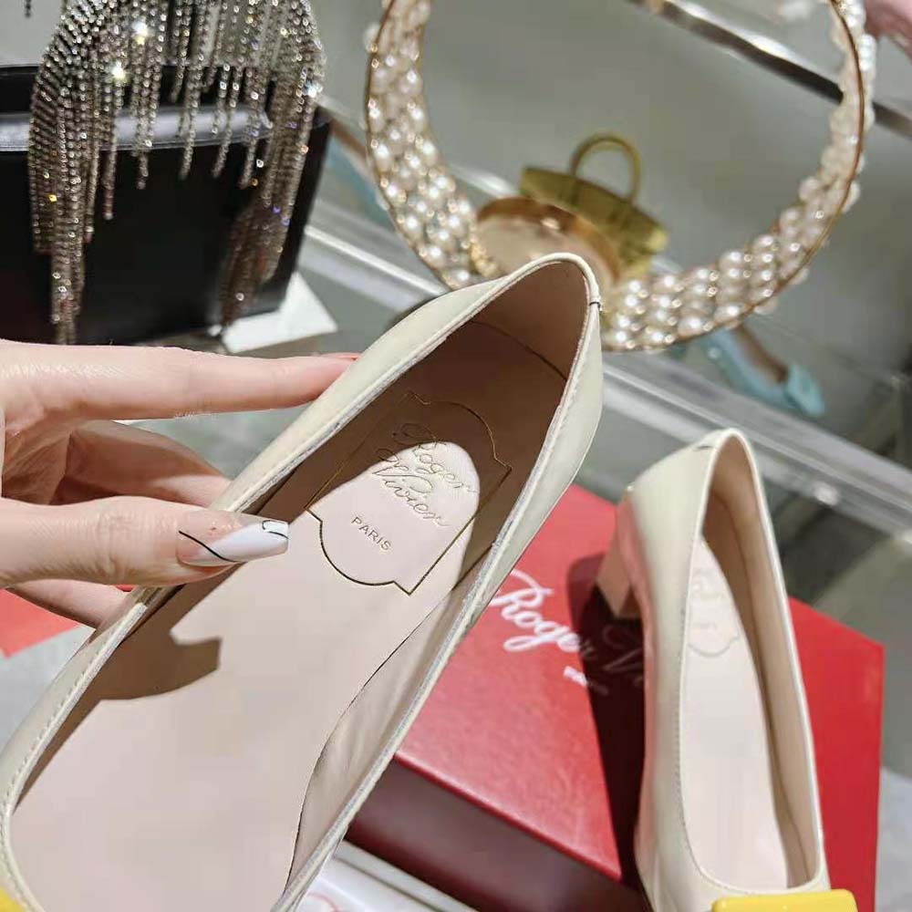 Roger Vivier Women Patent Leather Belle Vivier Pumps-White - image 9