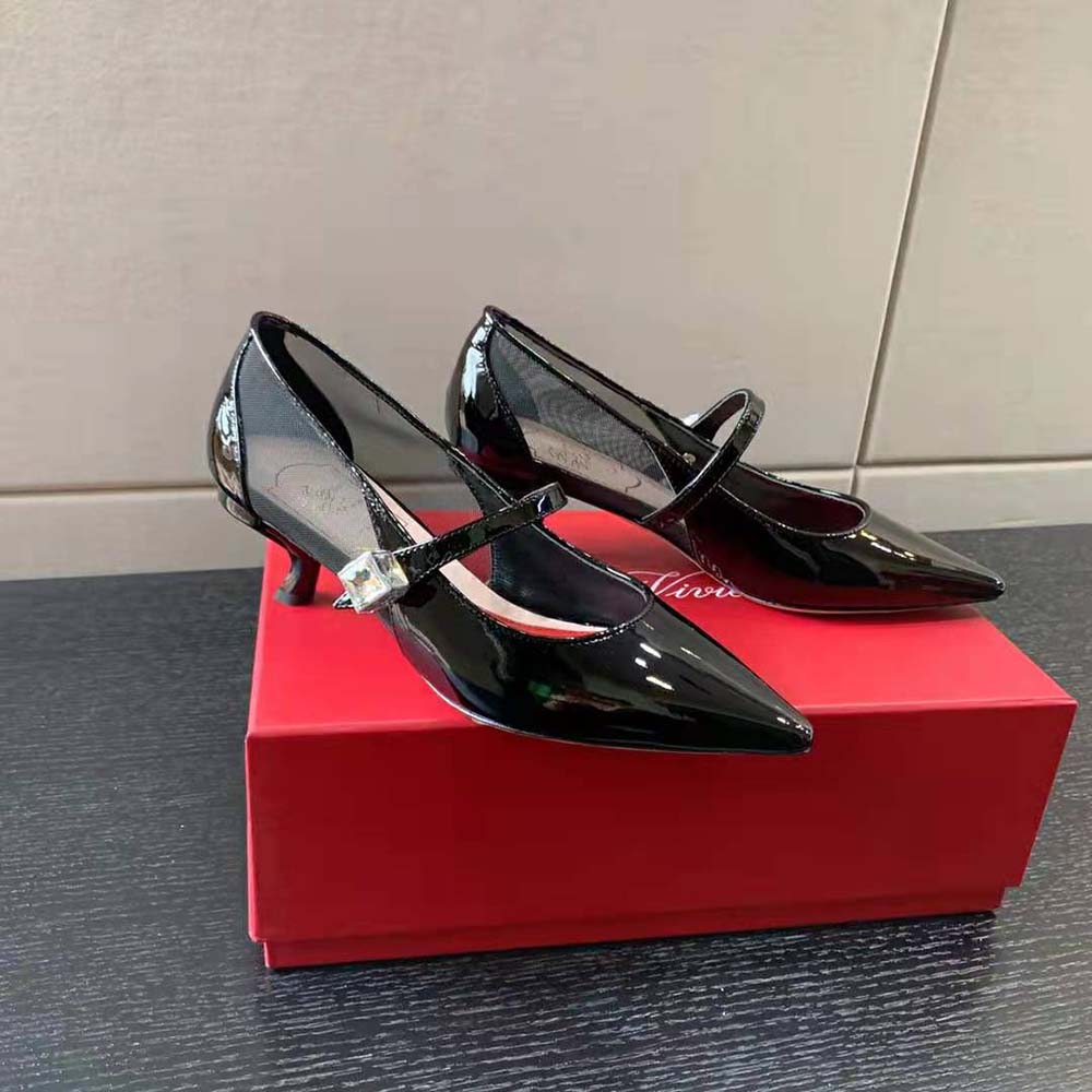 Roger Vivier Women Virgule Babies Pumps in Patent Leather-Black - image 4