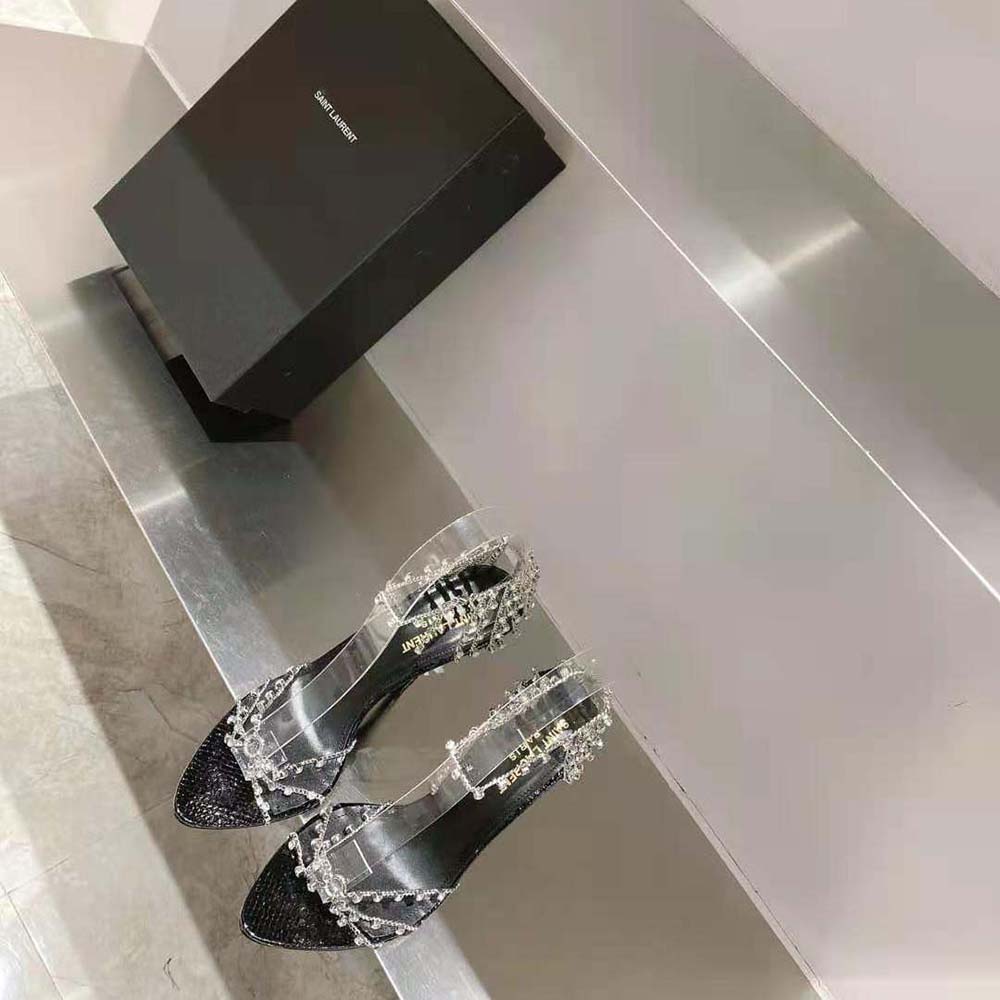 Saint Laurent YSL Women Alex Chain Sandals in Lacquered Ayers - image 5