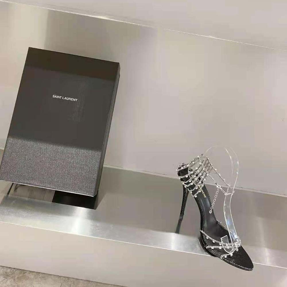 Saint Laurent YSL Women Alex Chain Sandals in Lacquered Ayers - image 7